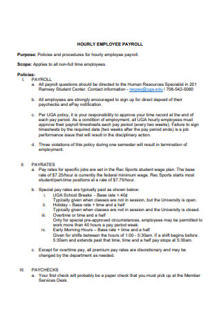 Hourly Employee Payroll Format