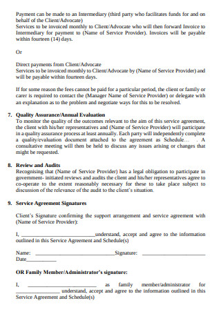 Individual Service Agreement