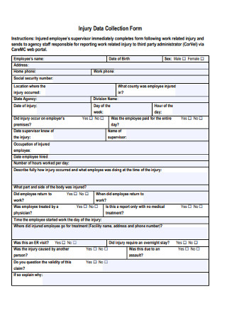 Injury Data Collection Form