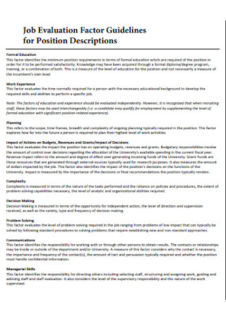 Job Evaluation Factor in PDF