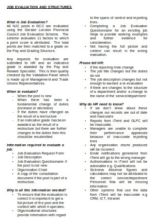 Job Evaluation Structure Factsheet