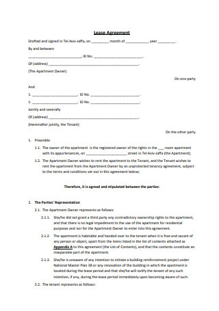 Lease Agreement Example