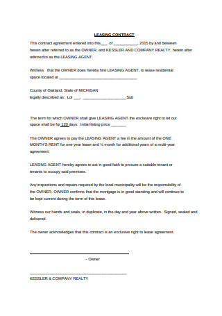 Leasing Agent Contract