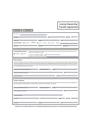 License Ownership Transfer Agreement