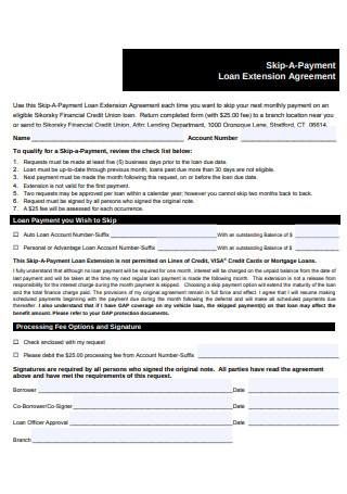 Loan Extension Agreement Format
