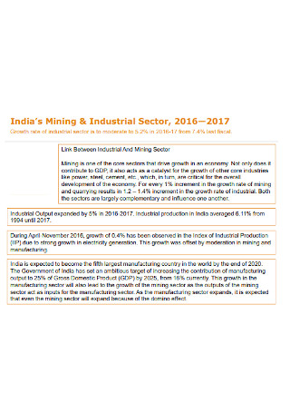 Mining Industry Analysis