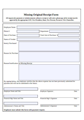 Missing Receipt Form Template from images.sample.net