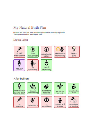 Natural Birth Plan