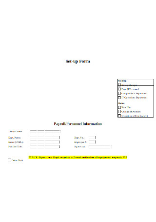 New Employee Set up Form