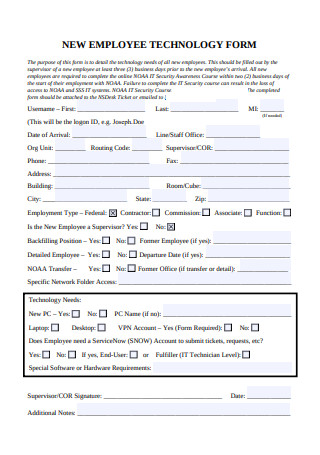 New Employee Technology Form