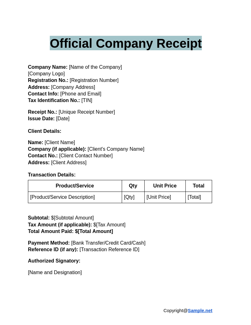 Official Company Receipt Google Docs 01 08 2025 10 56 AM