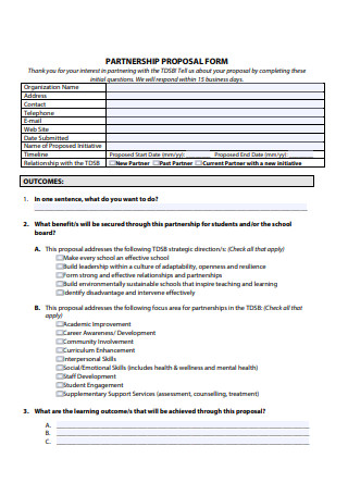 Partnership Proposal Form