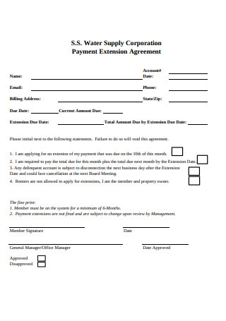 Payment Extension Agreement