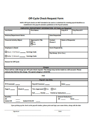 Payroll Check Request Form Example