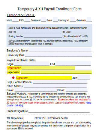 Payroll Enrollment Form