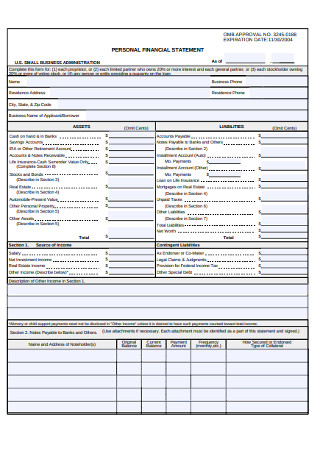 Personal Financial Statement Template from images.sample.net