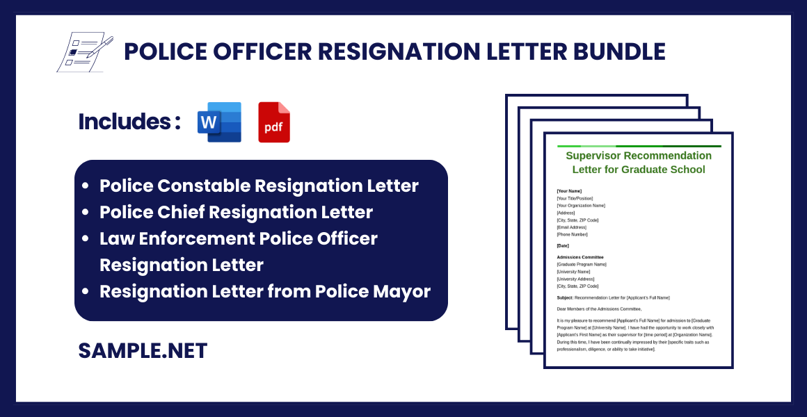 police officer resignation letter bundle