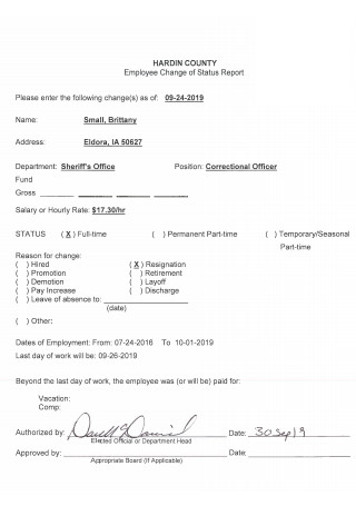 Police Officer Resignation Letter Form