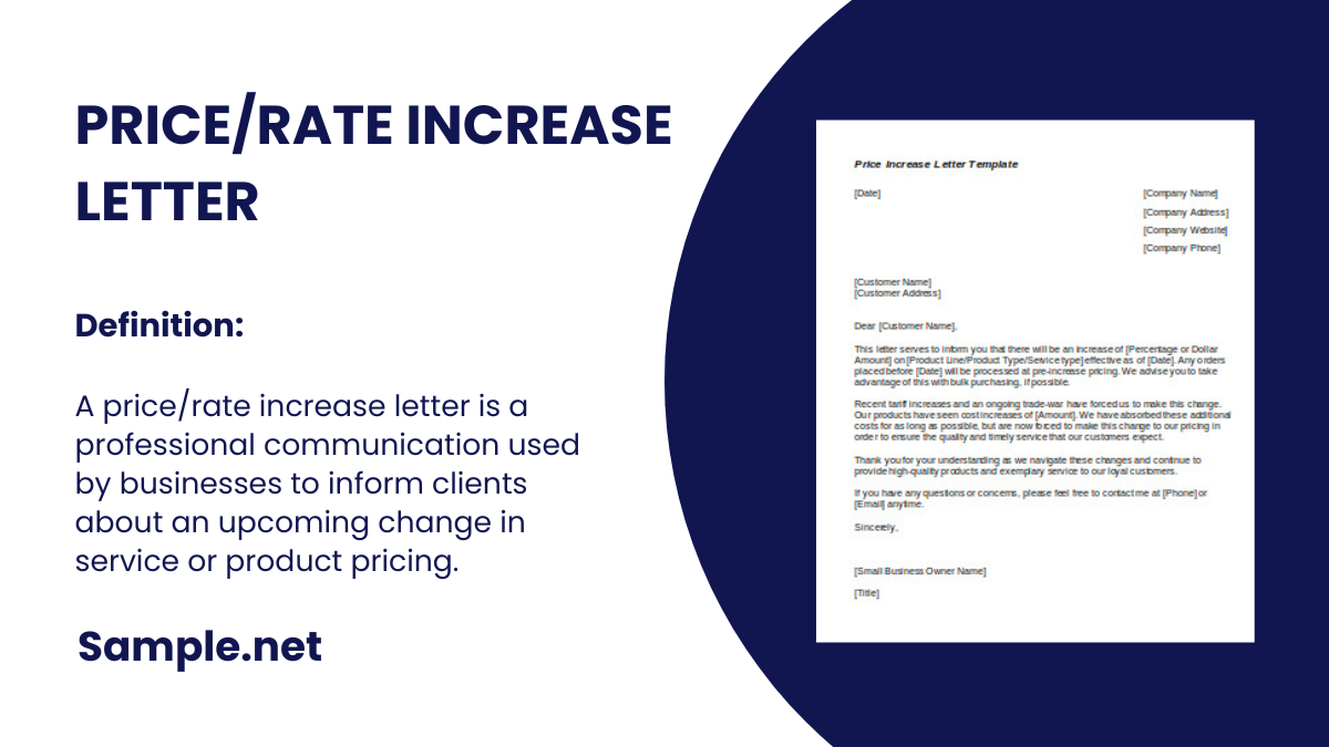 Price/Rate Increase Letter