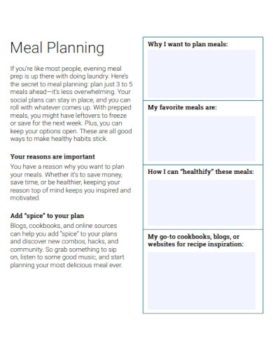 Professional Meal Planning