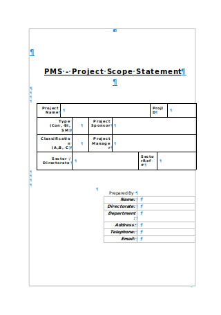 Project Scope Statement Sample