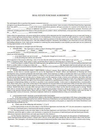 Real Estate Purchase Agreement Example