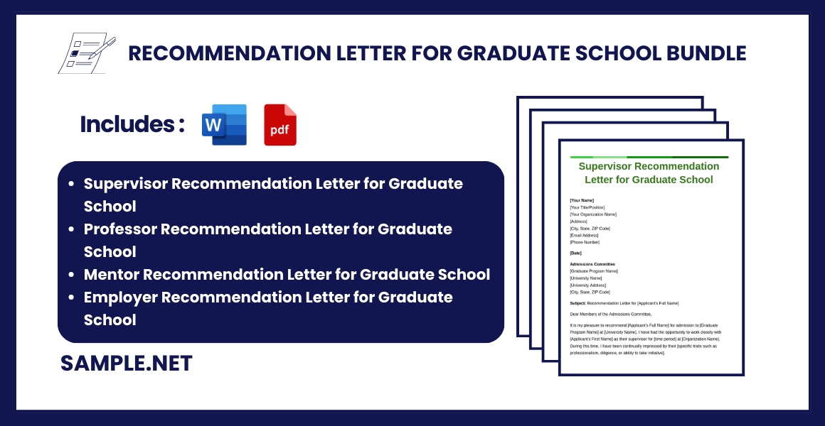 recommendation letter for graduate school bundle