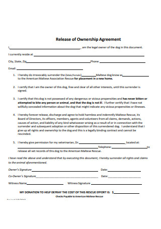 Release of Ownership Agreement