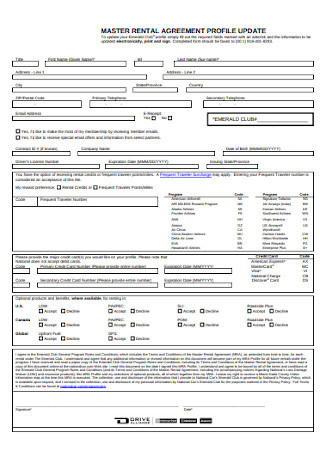 Rental Agreement Profile Update