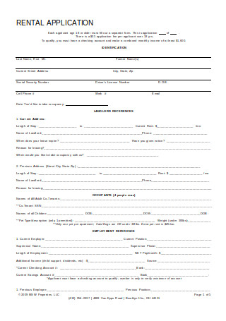 Rental Application with Background Check
