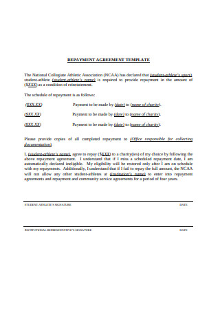 Repayment Agreement Template