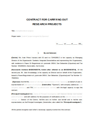 Research Project Contract