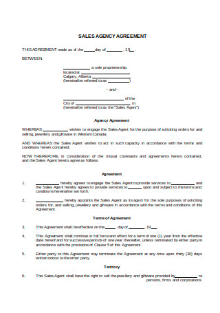 Sales Agency Agreement1