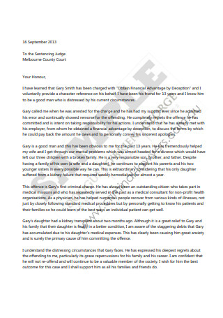 Character Reference Letter For Family Member For Court from images.sample.net