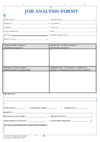 Sample Job Analysis Form