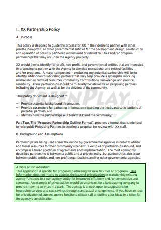 Sample Partnership Policy and Proposal Format