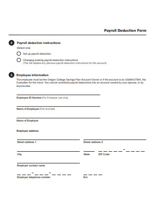 Sample Payroll Deduction Form