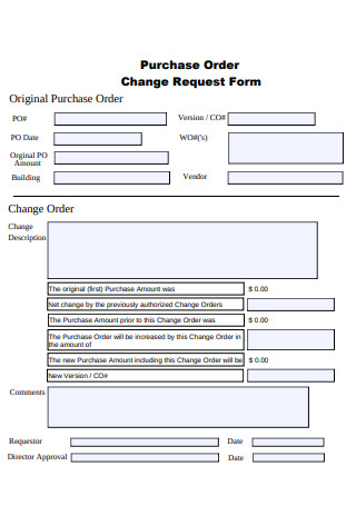 Sample Purchase Order Change Request Form