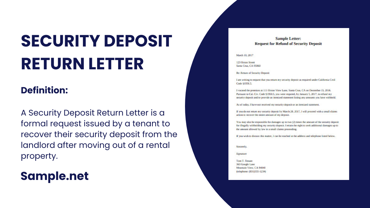 security deposit return letter