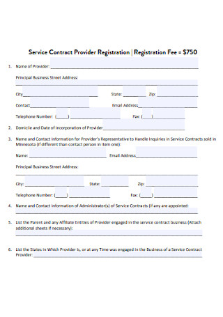 Service Contract Provider Registration