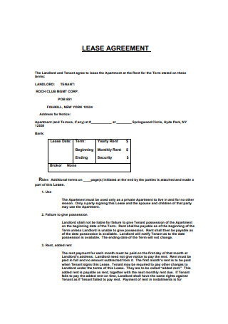 Simple Lease Agreement Format