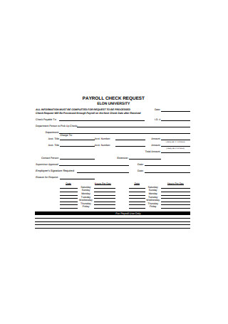 Simple Payroll Check Request Form