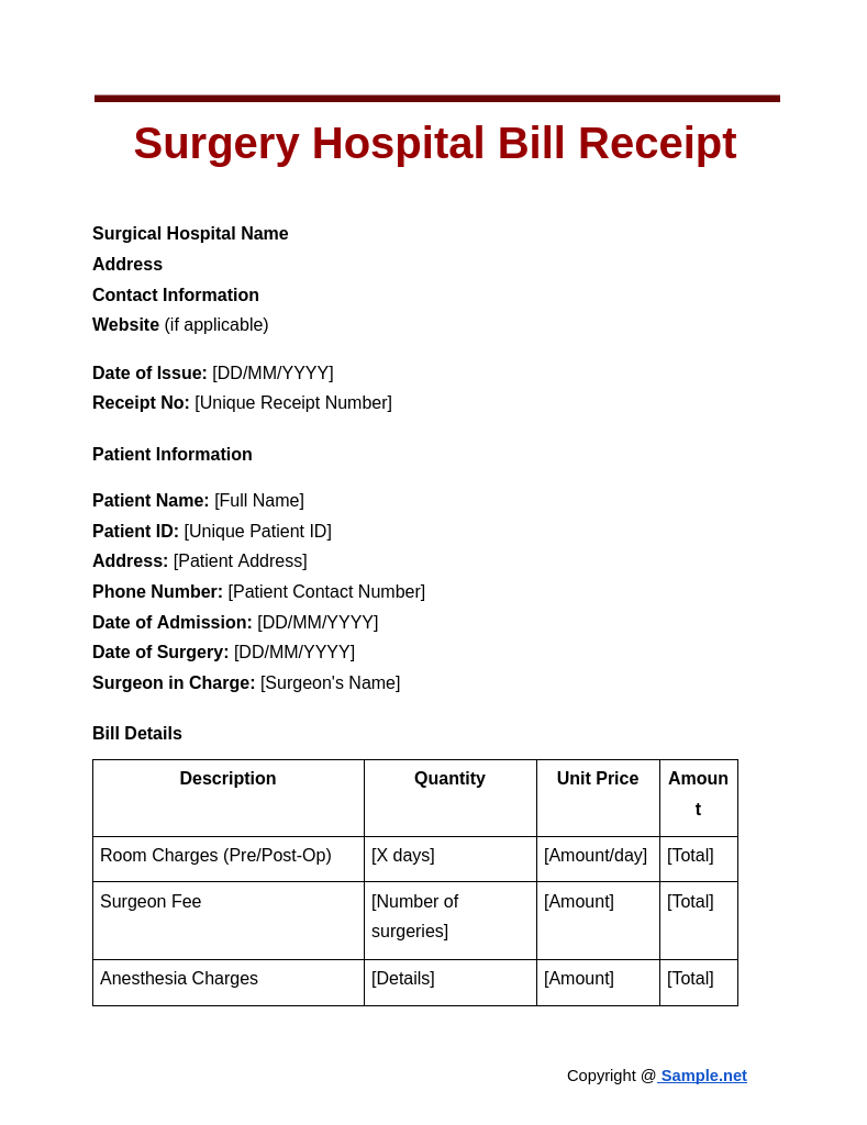 Surgery Hospital Bill Receipt Google Docs 10 17 2024 12 51 PM