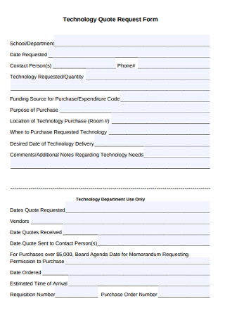 Technology Quote Request Form 