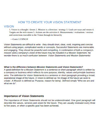 Vision Statement Importance