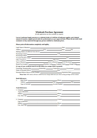 Wholesale Purchase Agreement