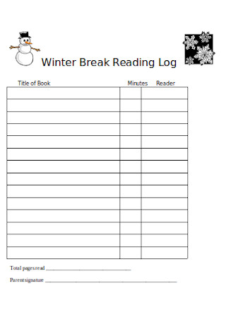 Winter Break Reading Log