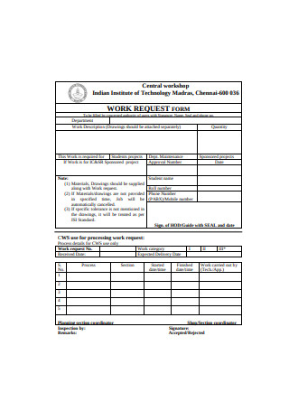 Work Order Request Form