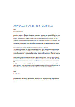 Annual Appeal Letter