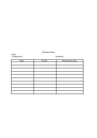 Attendance Sheet Example